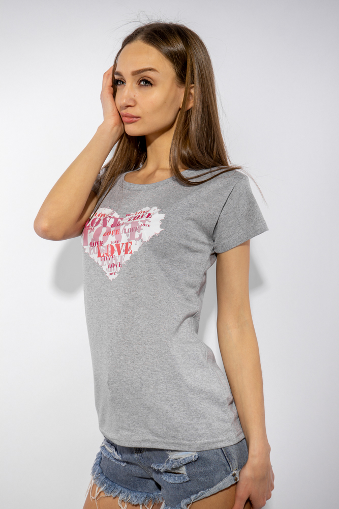 

Футболка женская сердце love 85F288-3 (Серый) ToS  Размер цвет Серый, Футболка женская сердце love 85F288-3 (Серый) ToS M Размер цвет Серый