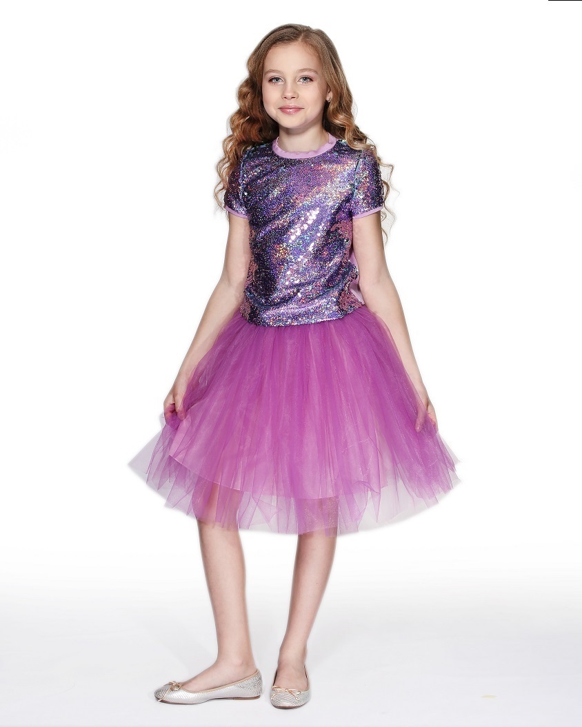 

Топ для дівчаток Lukas Kids с пайетками 128 бузковий