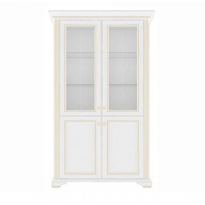 

Витрина Вайт 2D2W/1260*430*2210 из ДСП цвет Белый/сосна золотая Gerbor Holding