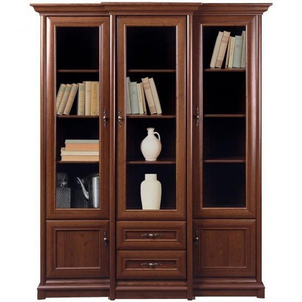 

Витрина Соната 3w/2s-1675*2045*430 из ДСП и МДФ цвет Каштан Gerbor Holding