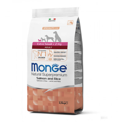 

Корм для собак микро пород Monge DOG Extra Small Adult с лососем 2,5 кг