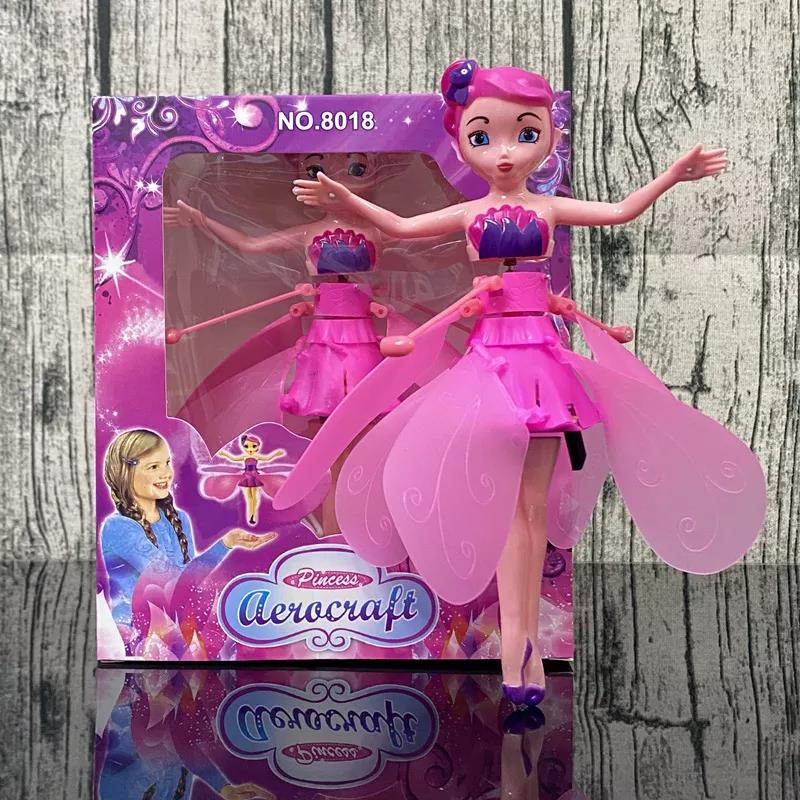 

Летающая кукла фея интерактивная Flying Fairy Летит за рукой Розовый