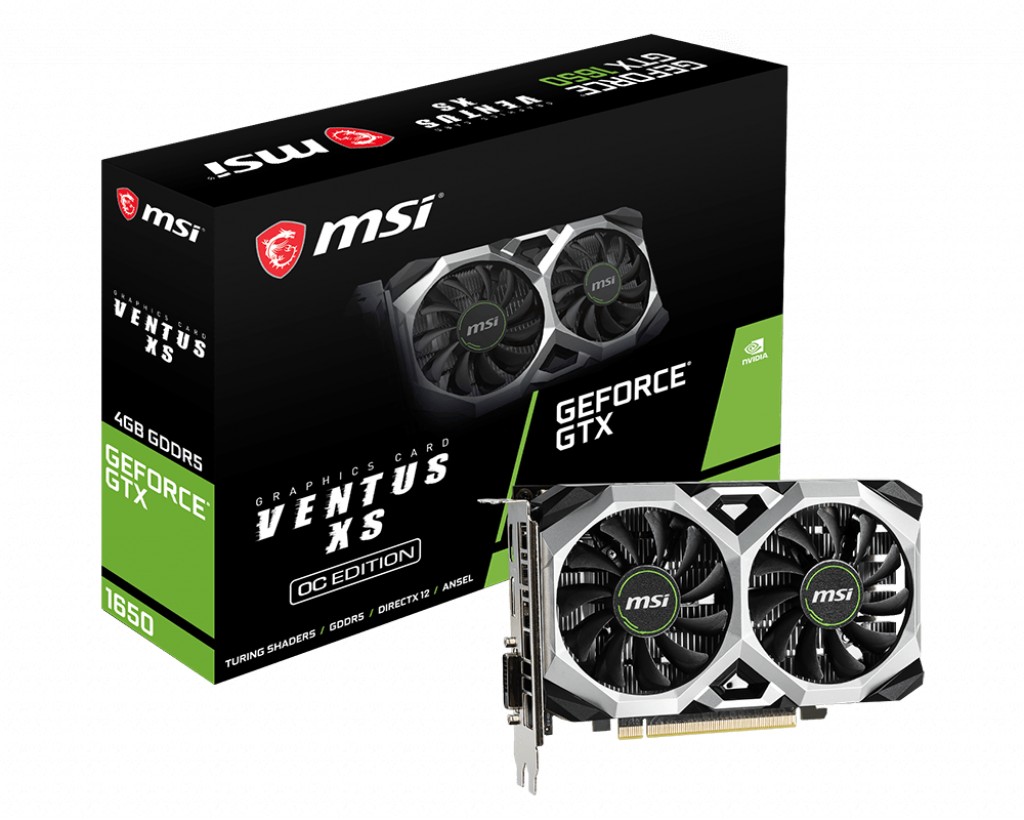 

Відеокарта MSI PCI-Ex GeForce GTX 1650 Ventus XS 4G OC 4GB GDDR5 (128bit) (1740/8000) (1 x DisplayPort, 1 x HDMI, 1 x DVI) (GeForce GTX 1650 VENTUS XS 4G OC)