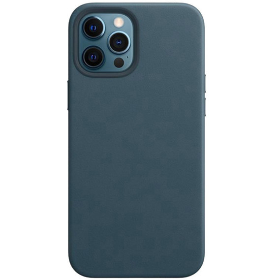 

Кожаный чехол Leather Case (AAA) without Logo для Apple iPhone 12 Pro / 12 (6.1") (Синий)