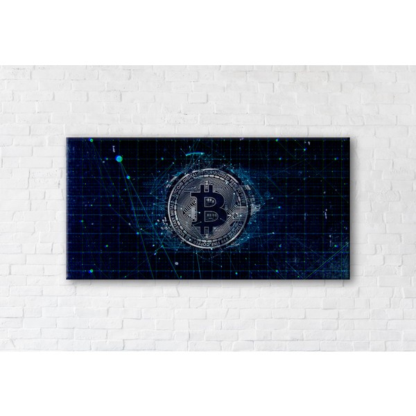 

Картина на холсте Bitcoin 60x120см Franklin