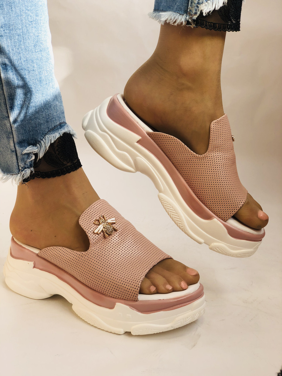 

Женские спортивные сабо Like Shoes 37 Пудровый 2165