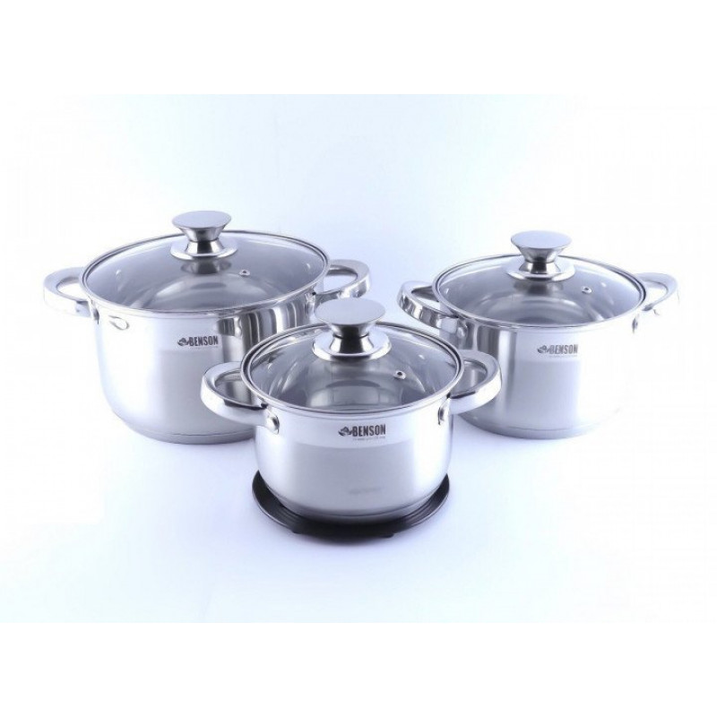 

Набор кастрюль Benson из нержавеющей стали 7 предметов BN-245 (MLN9663-685399)