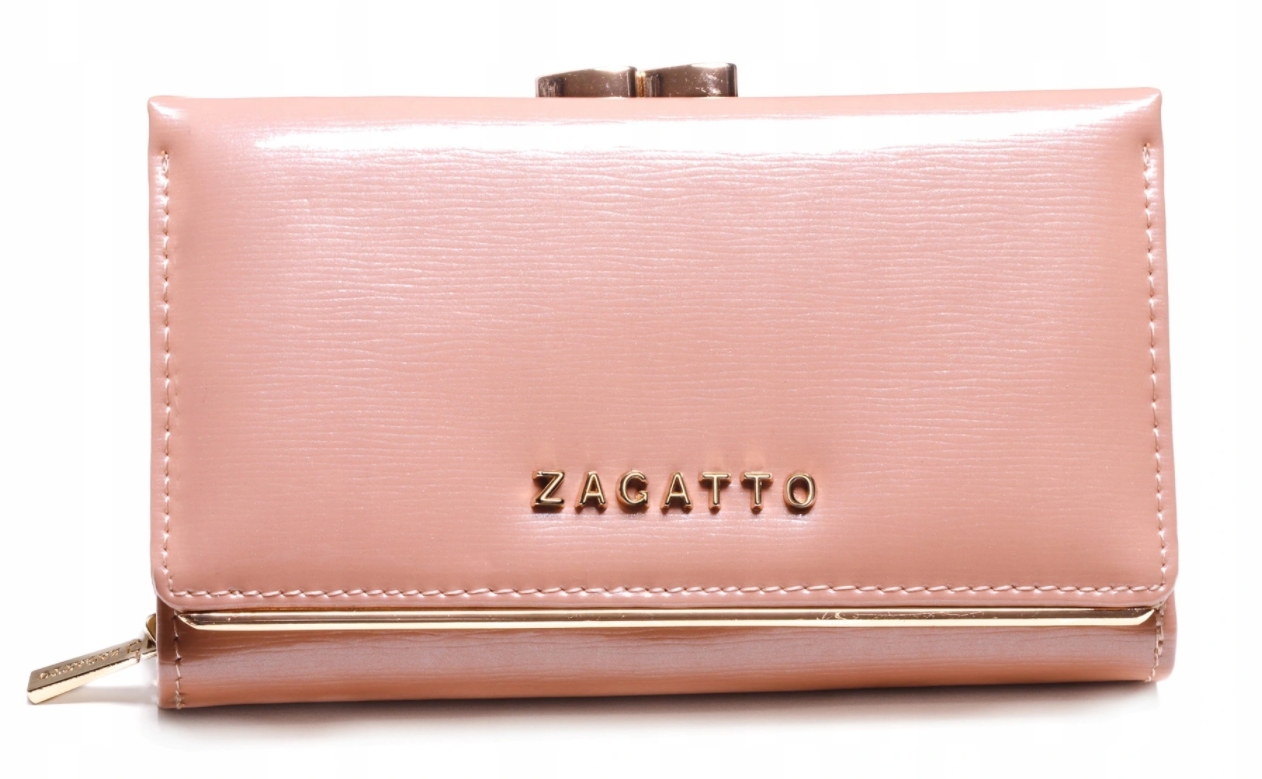 

Кошелек женский из лакированной натуральной кожи Zagatto RFID с защелкой горизонтальный 8.5 х 14.5 х 3.5 см, пудровый розовый (zg-2155-sh)