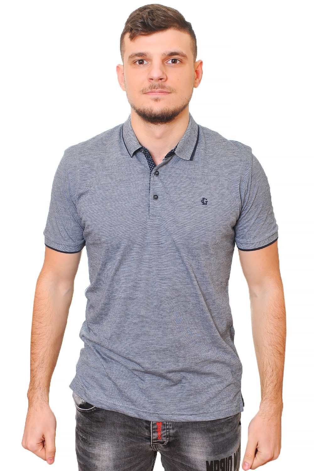 

Футболка-поло LE GUTTI 20-1516-08 L тёмно-серая