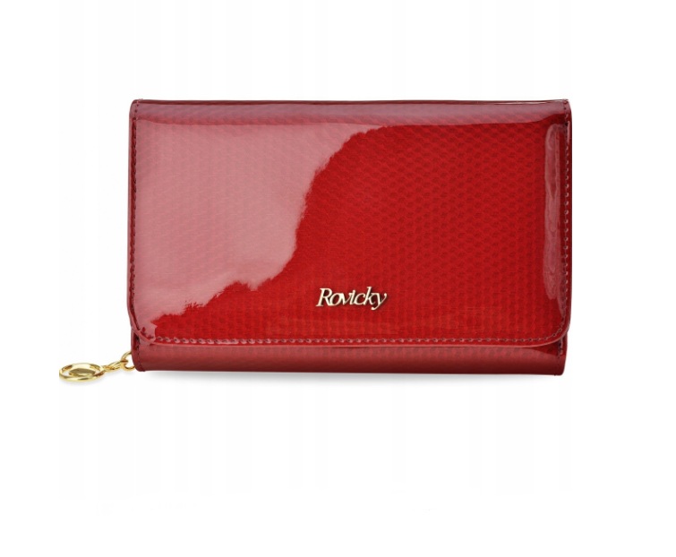 

Кошелек женский кожаный Rovicky RFID, 9,5 х 15 х 3.5 см, красный