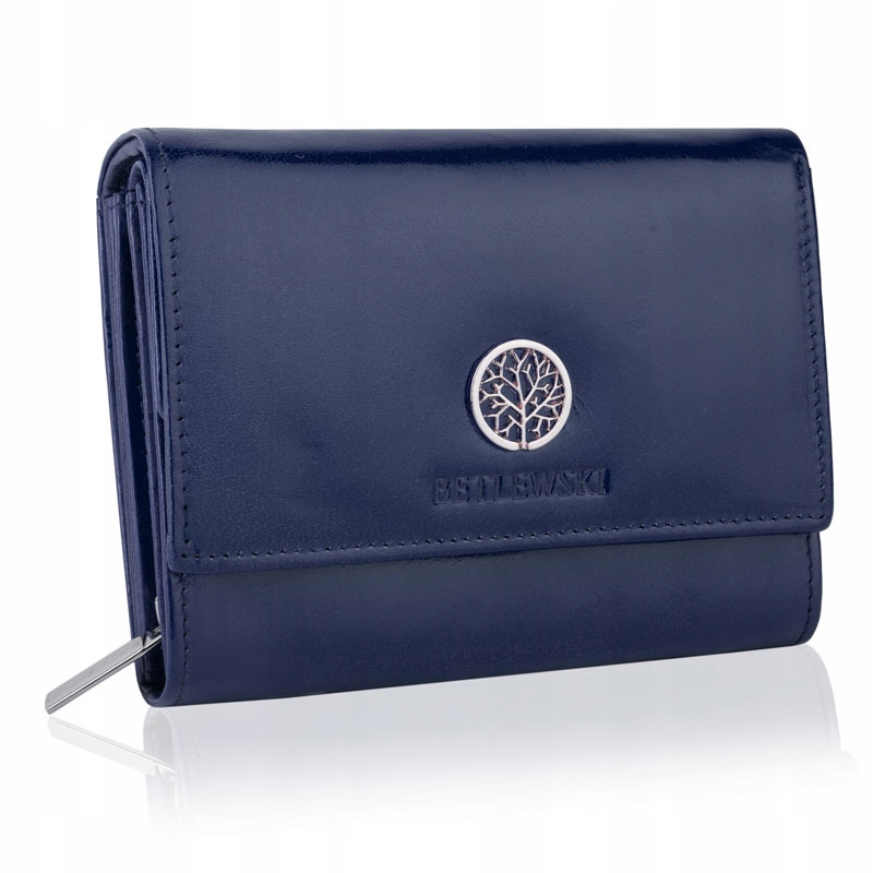 

Женский кожаный Betlewski Premium кошелёк с защитой RFID 10,5 х 13,5 х 4 см (BPD-SB-11) синий