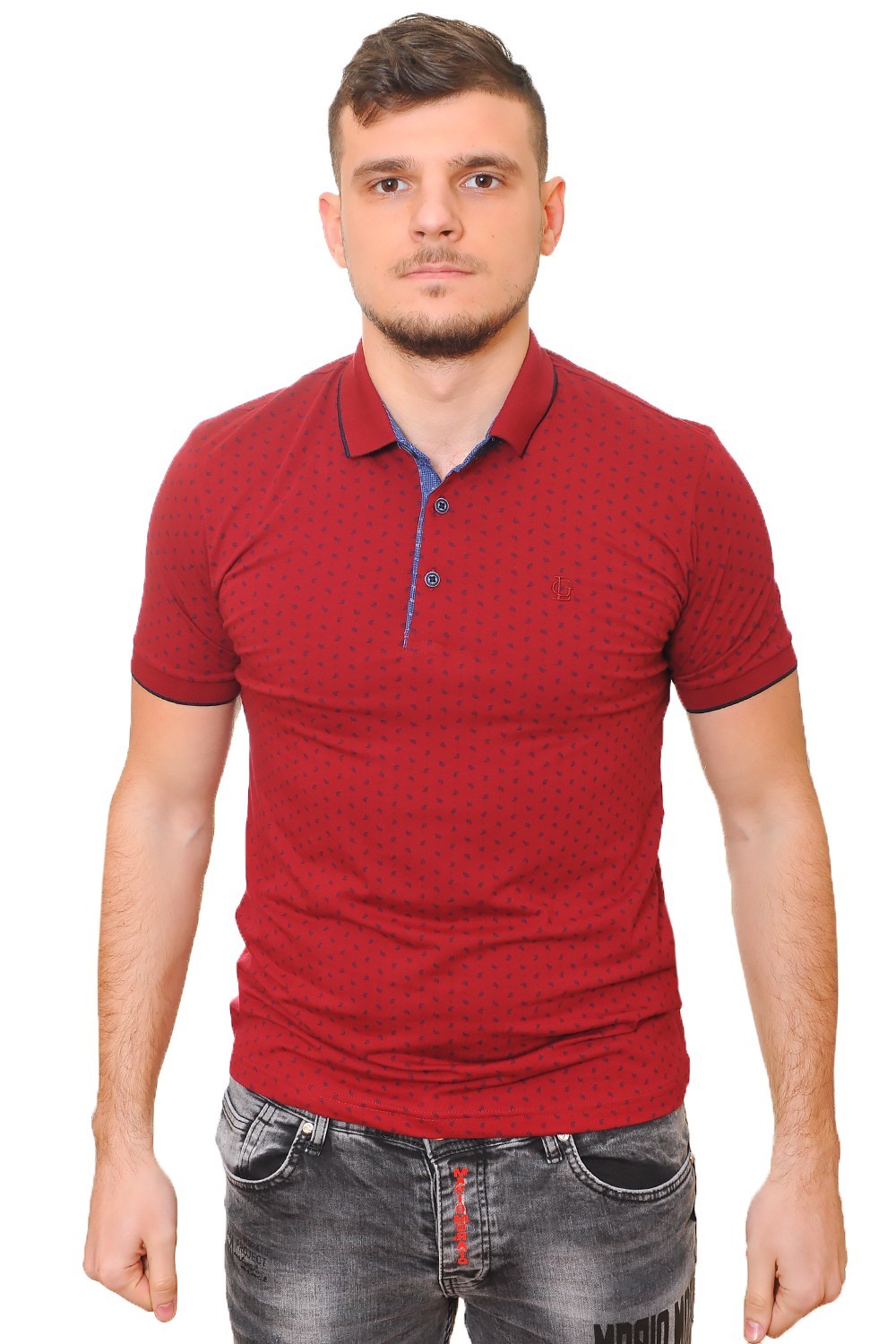 

Футболка-поло LE GUTTI 20-382-05 2XL бордовая