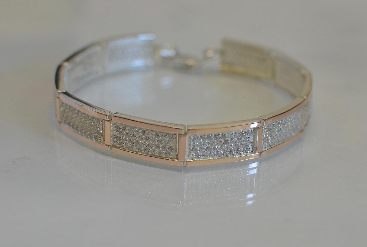 

Серебряный браслет с золотыми накладками Silver Style Бр2