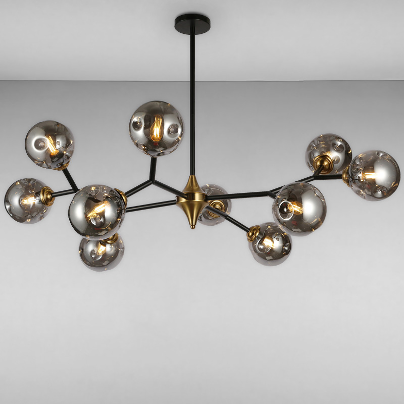 

Люстра молекула подвесная Light House LS-17073-10 BK+BK черная