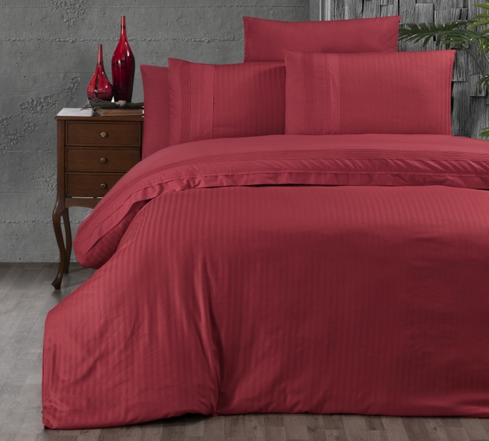 

Постельное белье First Choice De Luxe ранфорс Gala Red евро
