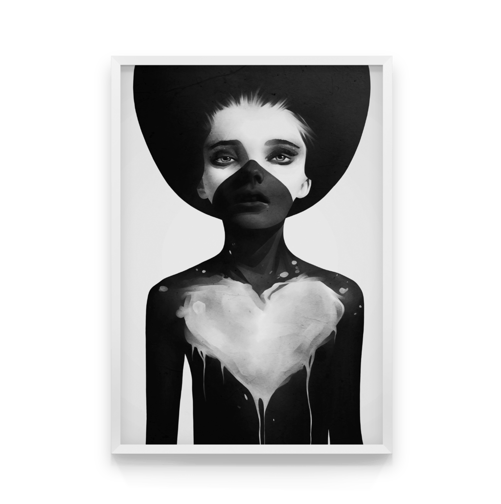 

Постер в рамке WHITE HEART 50x70 см
