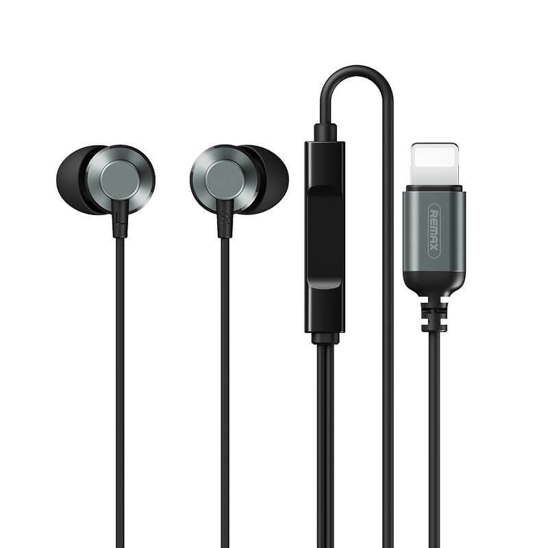 

Наушники Remax Lightning Metal Wired Earphone для iPhone 7/8/Х/11/12/13 grey