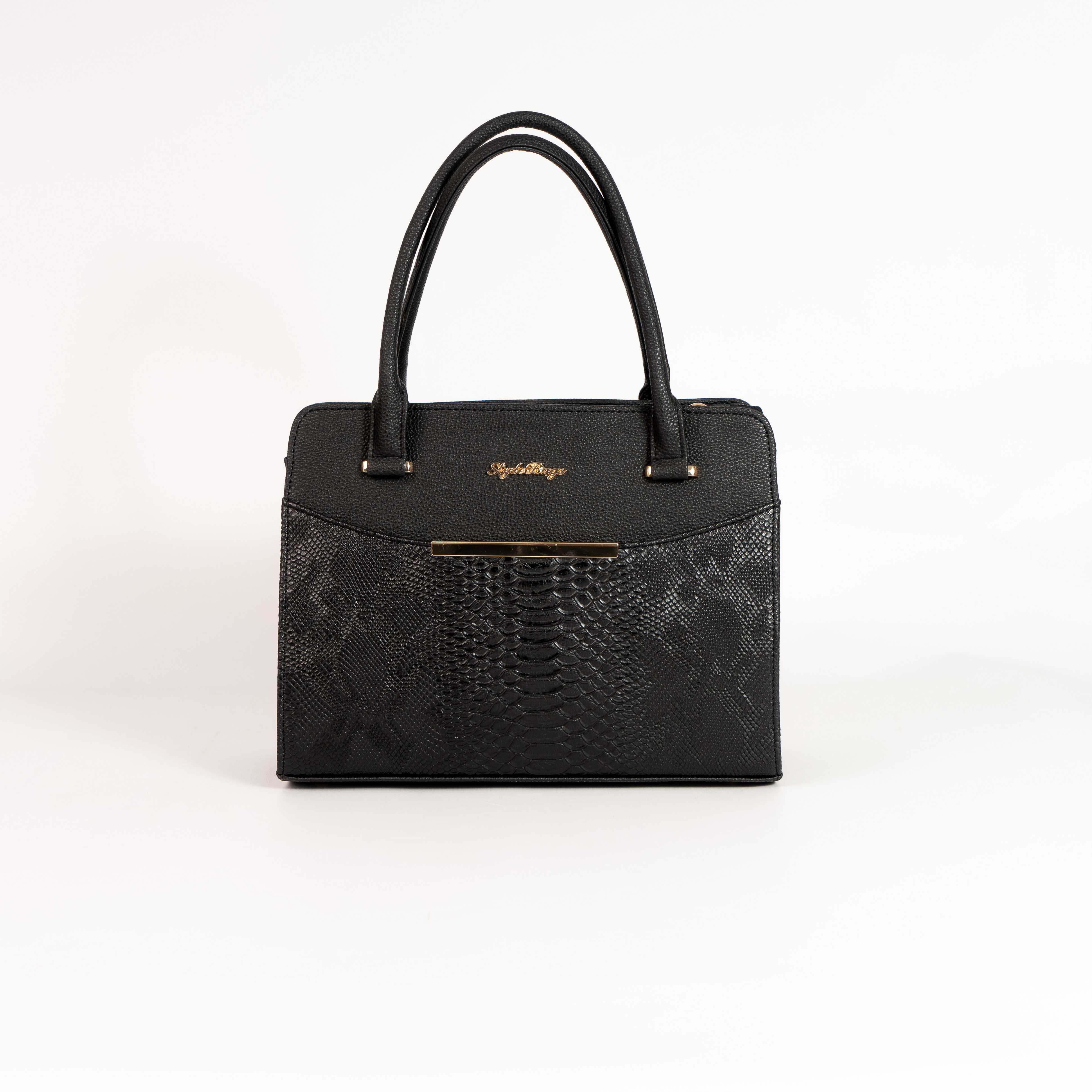 

Женская каркасная сумка КСЕНИЯ №52-16/10 32x15x25 Черная анаконда