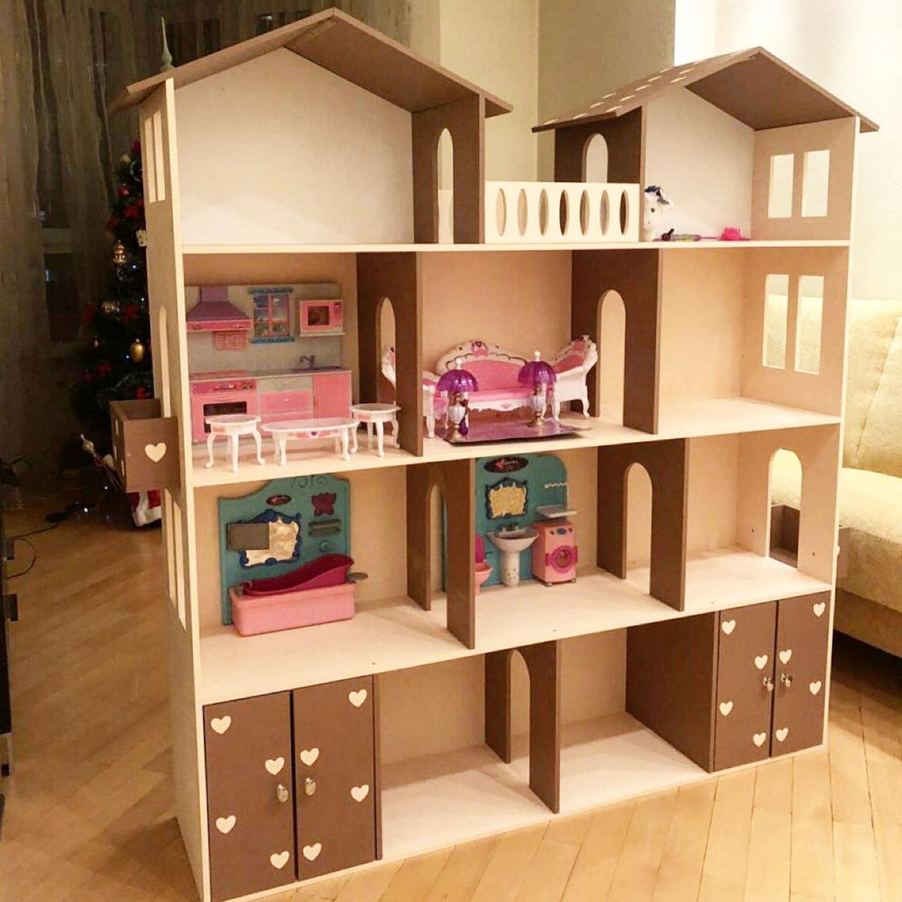 

Кукольный домик KiddyRoom 4 этажа Бежевый с коричневым
