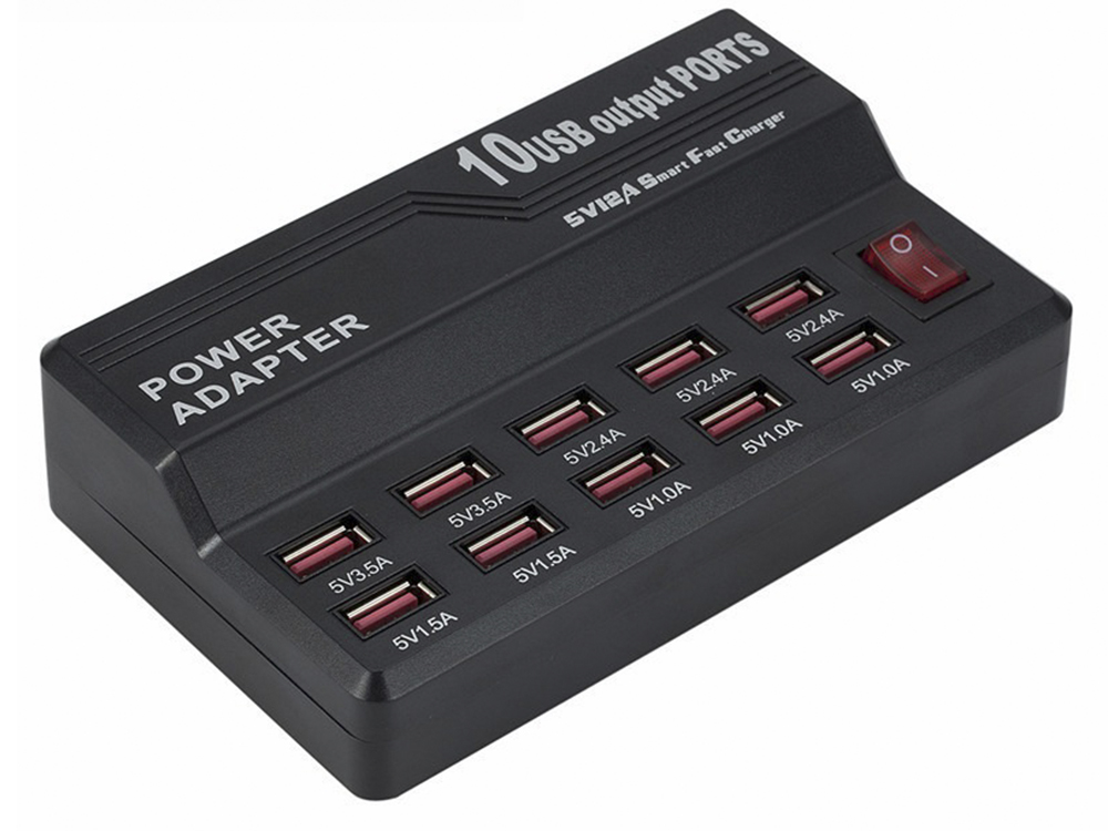 

Зарядное устройство BauTech С 10 USB портами 12 А 60 Вт Черный (1010-438-00)