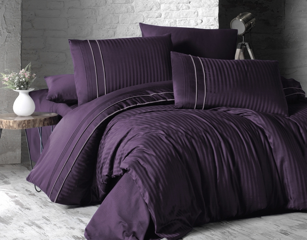 

Комплект постельного белья First Choice Satin DARK DELUXE Cotton Евро сатин арт.2046_stripe_style_mor
