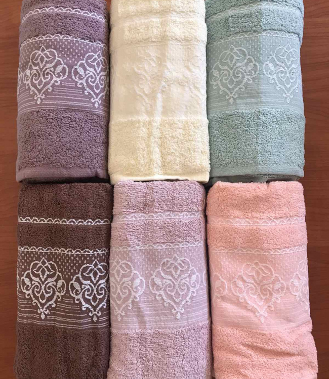 

Набор полотенец для тела Gulcan Cotton Petra 70*140 см махровые банные 6 шт арт.ts-02697