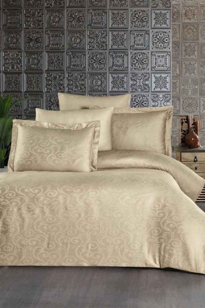 

Комплект постельного белья Ecosse Satin Jacquard Евро сатин жаккард арт.2007_olivia_gold