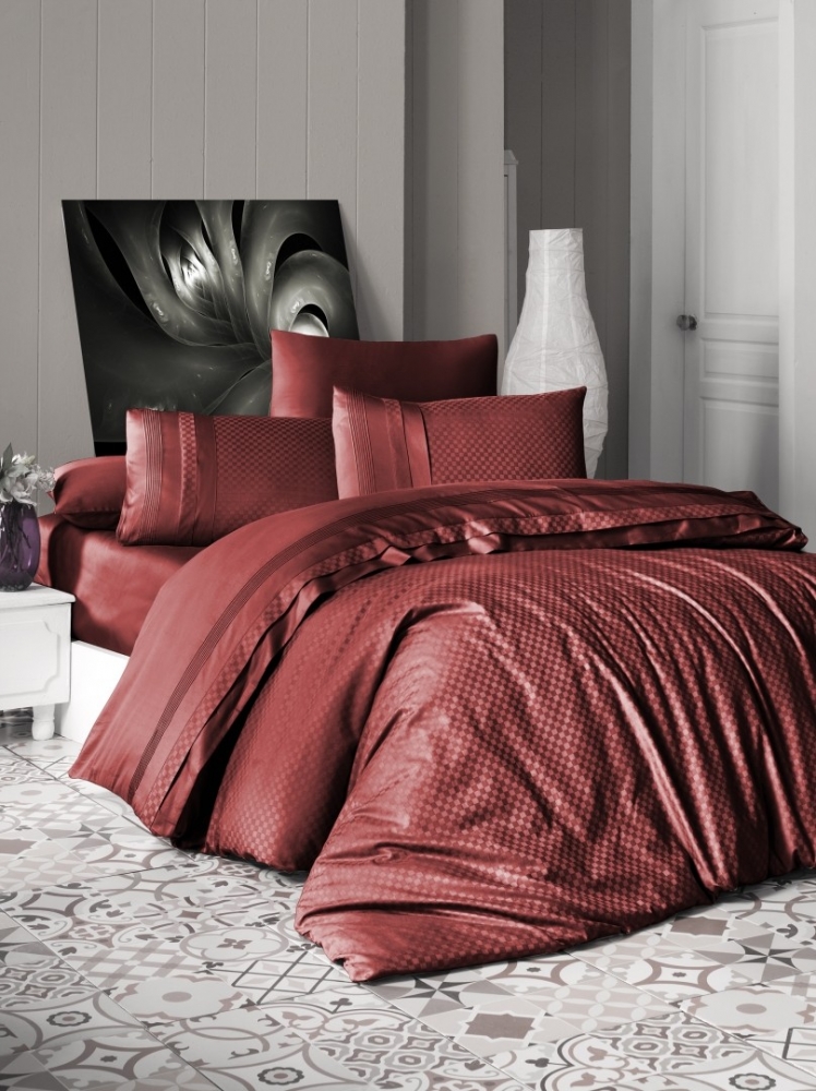 

Комплект постельного белья First Choice Satin DARK DELUXE Cotton Евро сатин арт.2046_square_style_cinnamon