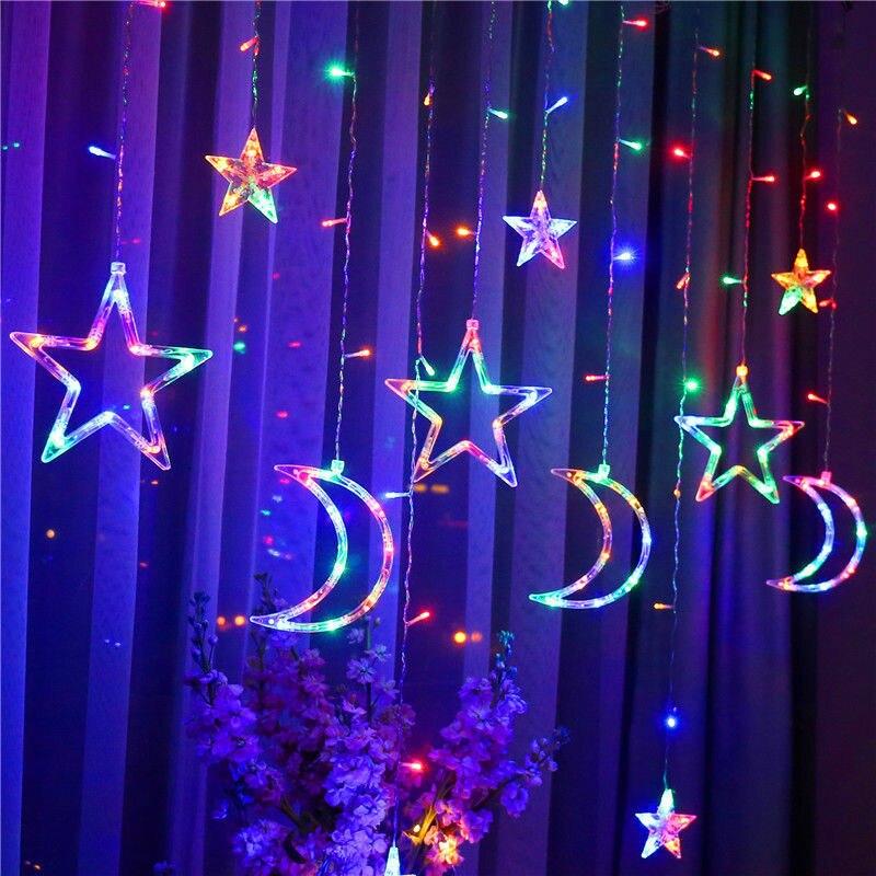 

Гирлянда Xmas Copper curtain ball lamp 9M-1 Мультицветная Луна 5 Звезда 4 3M*0.7M