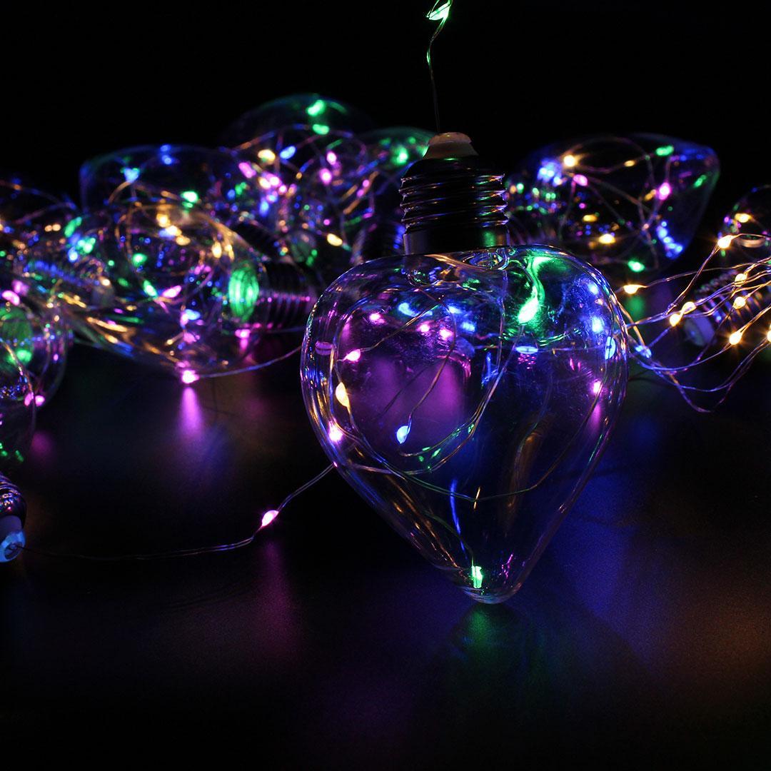 

Гирлянда Xmas в виде Лампочки сердца 150 Led Мультицветная 10M 8CM 3M1,5M