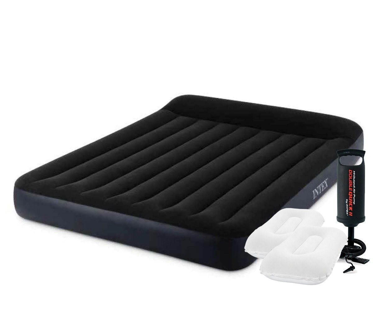 

Надувной матрас Intex 64143-2 Pillow Rest Classic двухместный с подушками (152х203х25) черный (in-64143-2)