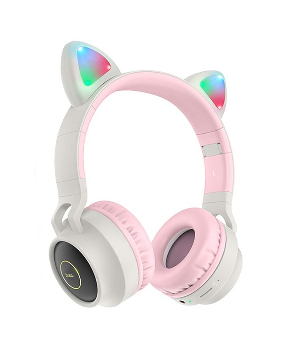 

Наушники беспроводные накладные с микрофоном HOCO W27 Cat ear Серый/ Розовый (W27GREY)