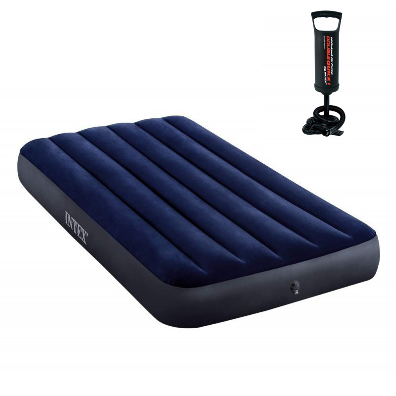 

Надувной матрас Intex Intex 64757-4 Classic Downy одноместный с ручным насосом (99х191х25) синий (in-64757-4)