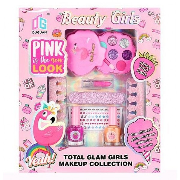 

Игровой набор OuGuan десткой косметики Beauty Girls (2003Т) для девочки тени, кисточки, помада для губ и лаки (155237)