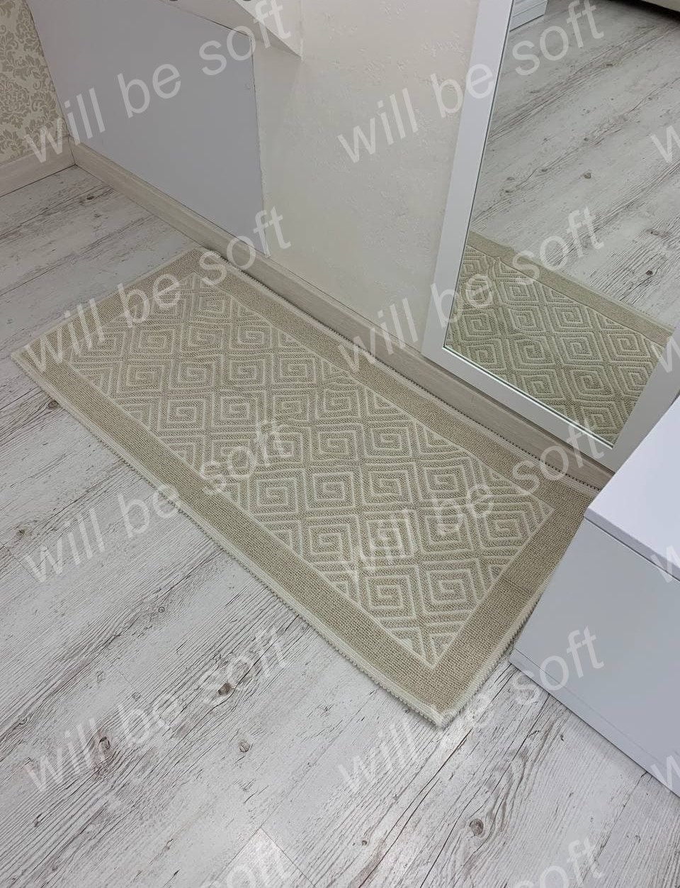

Коврик для ванной комнаты Lavanta Home Геометрия 60 х 120 см Бежевый 915