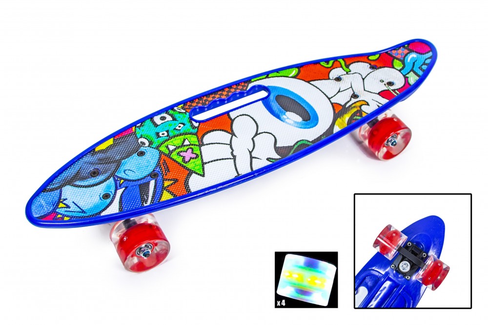 

Penny Board С Ручкой "EYE" Светящиеся колеса
