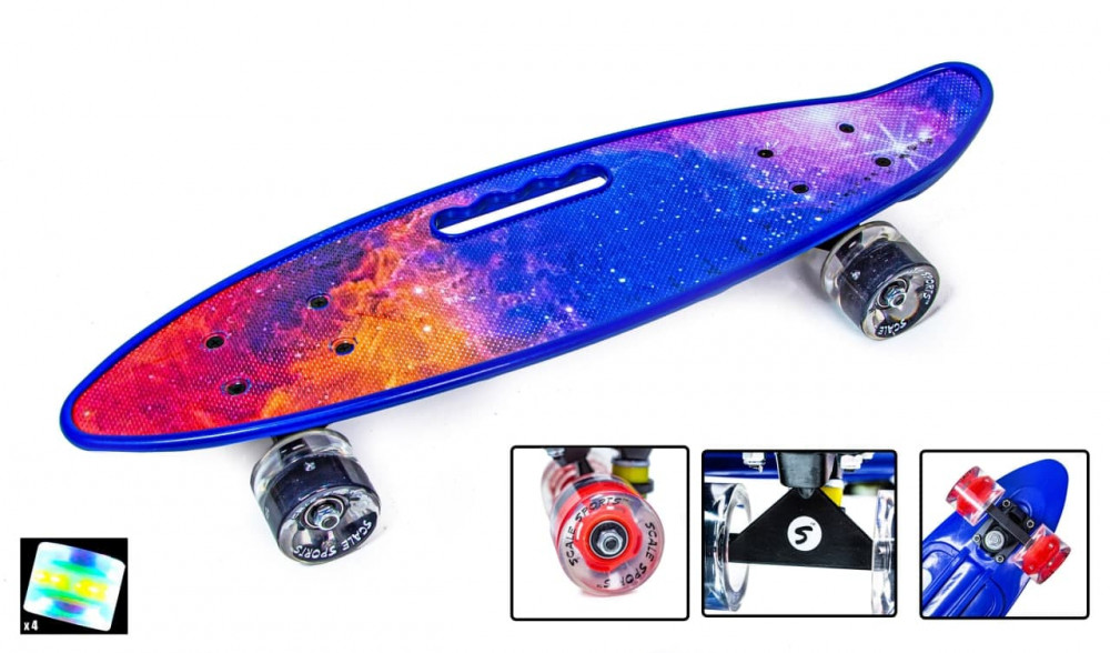 

Penny Board С Ручкой Scale Sports Universe Светящиеся колеса