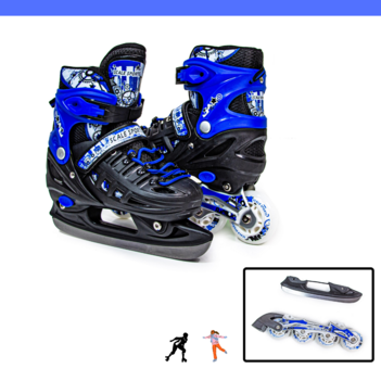 

Комплект коньки-ролики 2 в 1 SCALE SPORT синий цвет,размер 29-33(11865)