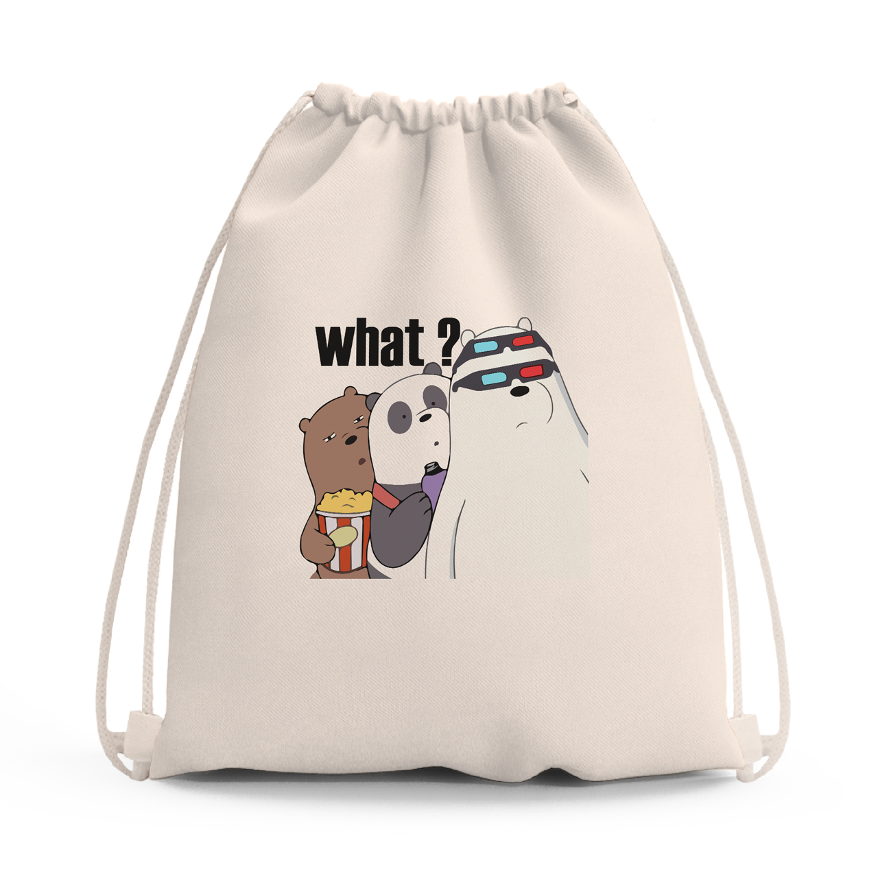

Сумка для обуви Вся правда о медведях (We Bare Bears) (10428-2902-2) Чёрная