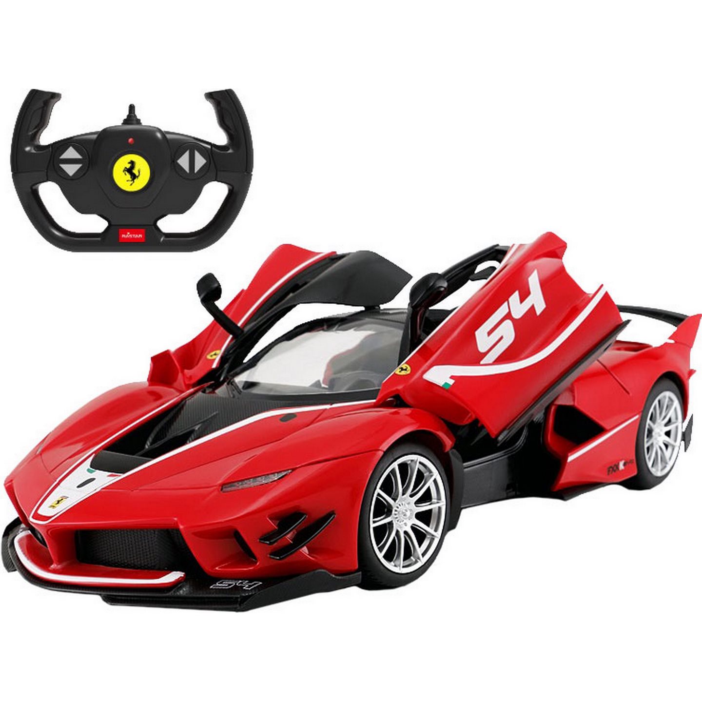 

Машинка на радиоуправлении Ferrari FXX K Evo с рулём красная 1:14 R-79260