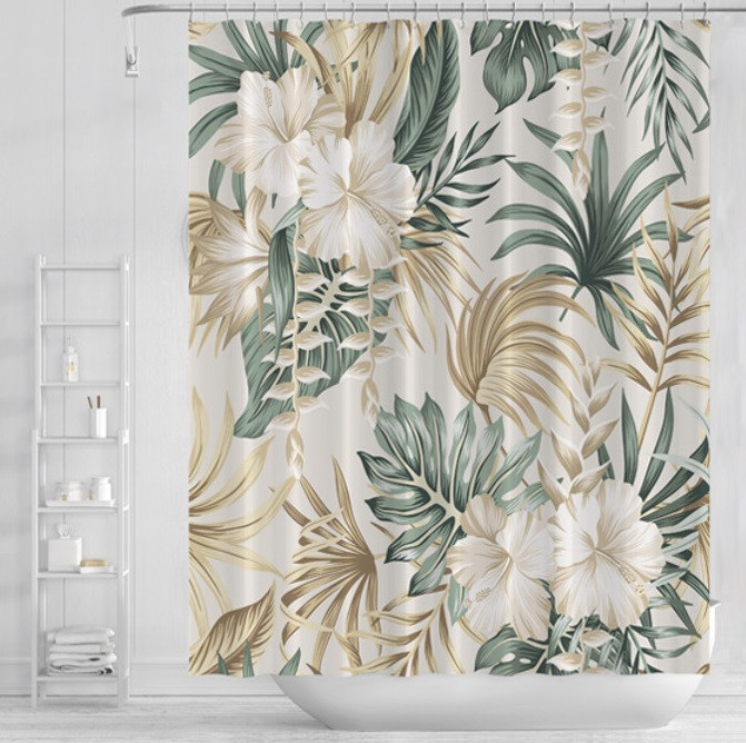 

Шторка для ванной Beige leaves 180х180 см (21190)