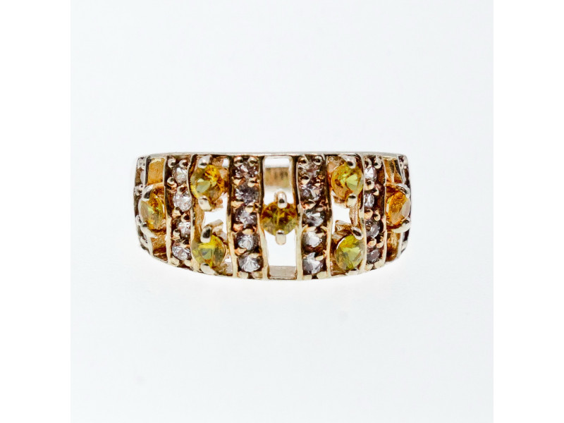 

Серебряное Кольцо с Цитрином и Кварцем Натуральный Sky Jewelry 002456