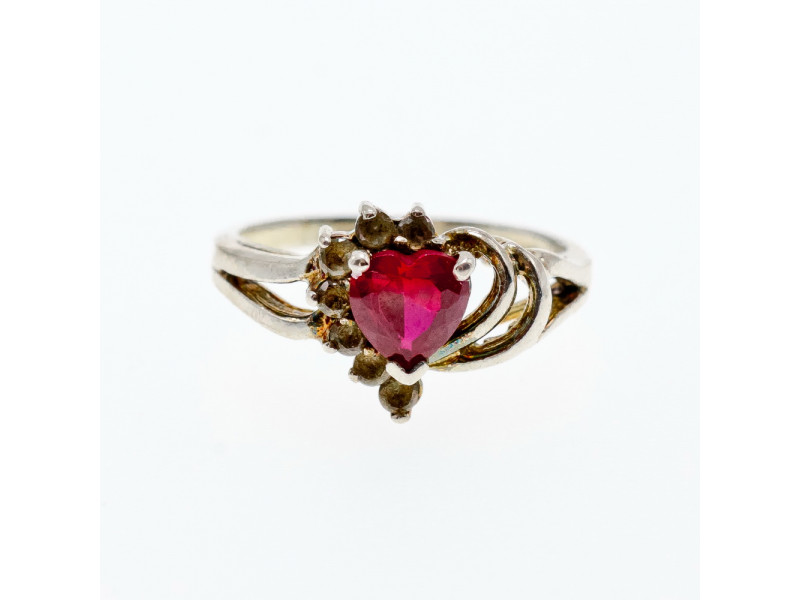 

Серебряное кольцо с камнями Шпинель Сердце Натуральный Sky Jewelry 002645