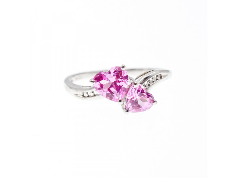 

Серебряное кольцо 925 проба с розовым Топазом *Сердца* Sky Jewelry 002071