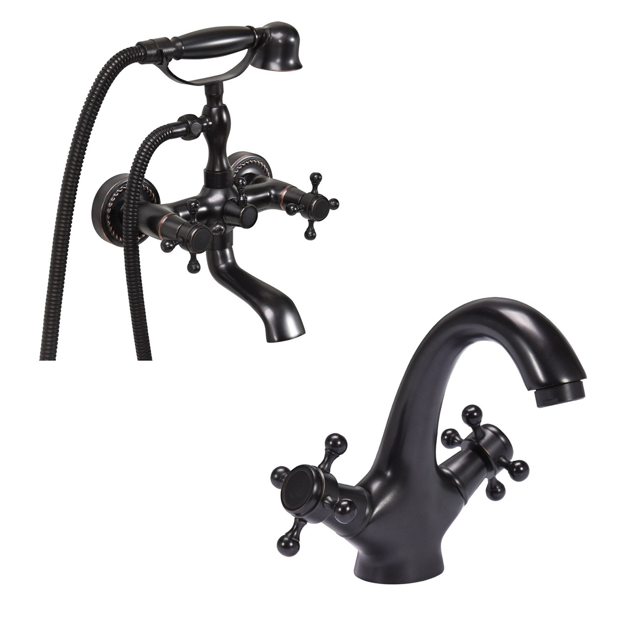 

Набор смесителей для ванны Fala Retro Black XL 75807+75808