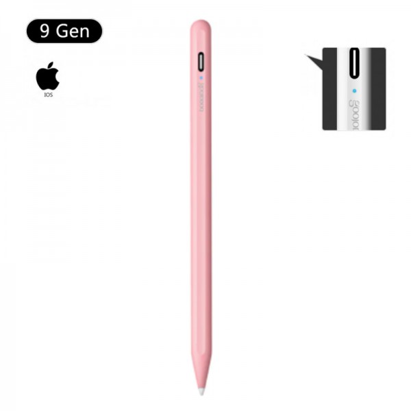

Стилус для планшета Apple iPad 2018-2021 Goojodoq 9 Gen Magnetic Type-C 1.2mm Pink