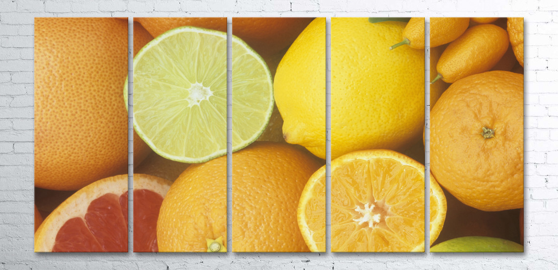 

Модульная картина на холсте 5 в 1 Фрукты 100х200 см