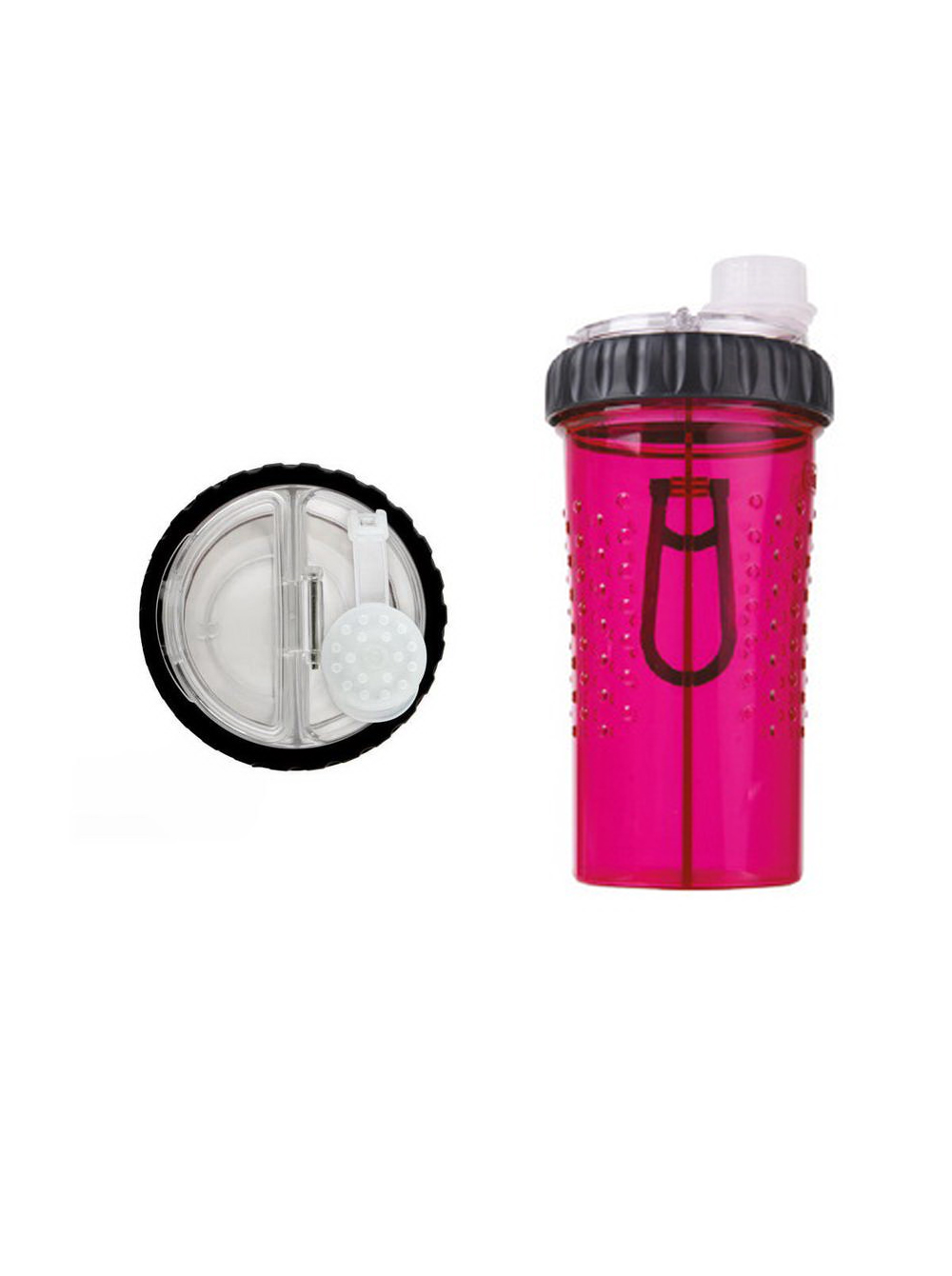 

Бутылка двойная для воды и корма или лакомства H-DuO™ little розовый Dexas BGL-DX-34