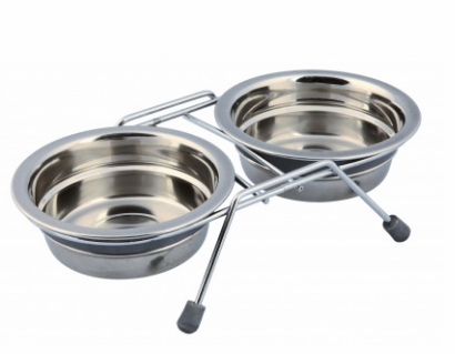 

Стойка с двумя мисками для собак Eat on Feet Bowl Set with Rattle Protection 2 x 900 мл Ø 16 см Trixie BGL-TX-484