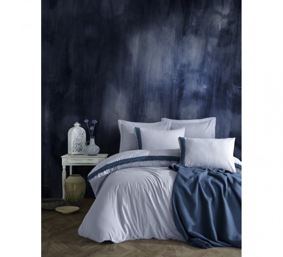 

Постельное белье с пике Cotton Box Nature Indigo евро 010077734